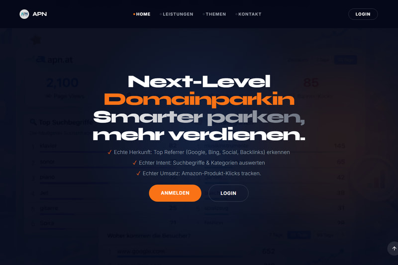 Startseite der Unternehmensplattform apn.at