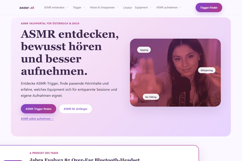 Startseite des ASMR-Fachportals asmr.at