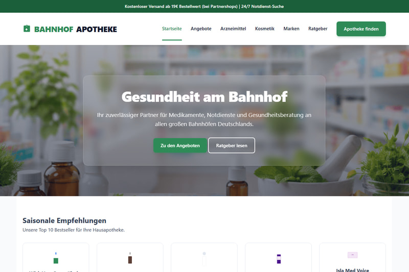 Startseite des Themenportals bahnhof-apotheke-shop.de